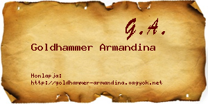 Goldhammer Armandina névjegykártya